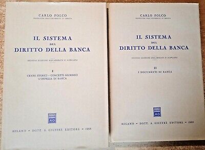 Il Sistema del diritto della banca due volumi Carlo Folco 1968 Giuffrè editore