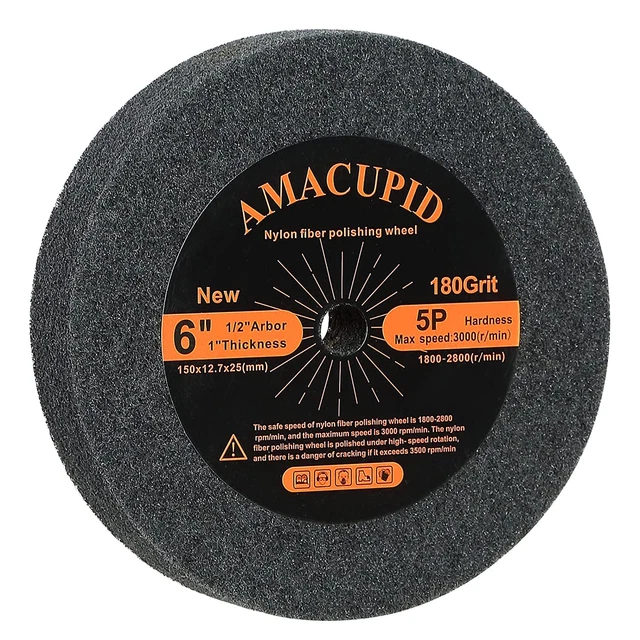 Nylon Fibre Brushed Buffing Wheels Polishing Copper Aluminum 6 Inch NEW