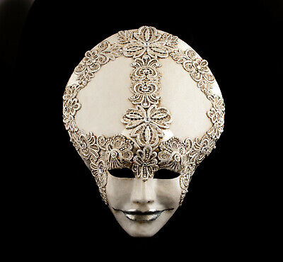 Mask from Venice Volto Face Liberty Macrame Silver IN Paper Mache 500