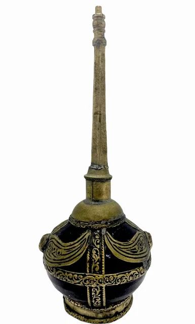 Moroccan Ceramic Brass Rose Water Sprinkler Bottle Vintage