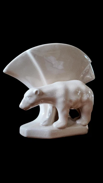 Vase Céramique Ours - Style Art Déco Blanc - L And V Ceram