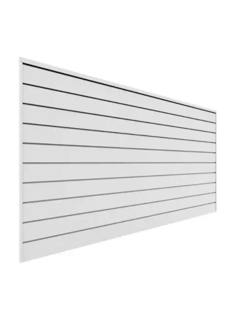 Proslat PVC Slatwall Slat Wall Garage Storage Panel Organizer White 8 ft. x 4 ft