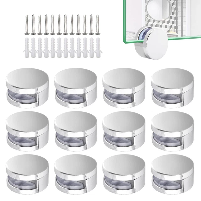 Ahlsen 4 PCS Support Miroir Mural Fxation Clips Salle De Bain, Pinces