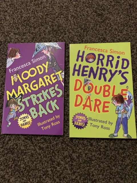 2 X HORRID Henry/Moody Margaret Jokes & Dares Books. Francesca Simon ...