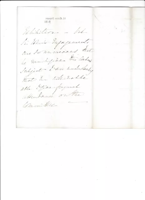 Sir John Packington -Baron Hampton -1860 letter: fund for International Exhibitn