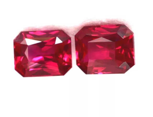 17-21 Ct Loose Natural Red Ruby Emerald Cut Certifié Pierres Précieuses... 2