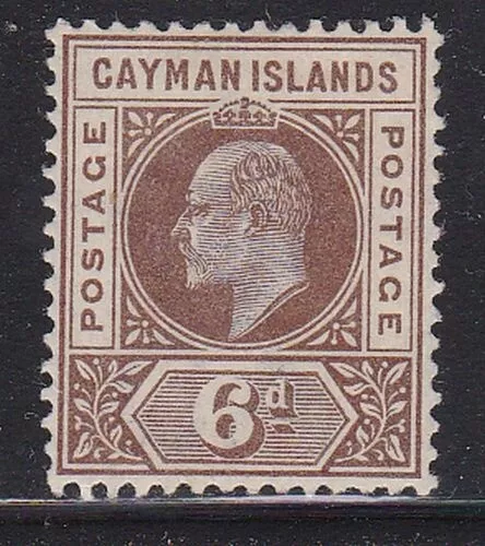 Album Treasures Cayman Islands  Scott # 6   6p  Edward VII  Mint Hinged