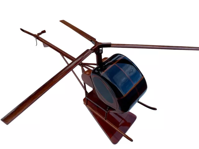 Hughes TH55 Osage Mahogany Wood Desktop Helicopter Model