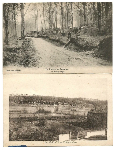 WW1,2 CPA le Village Nègre en Lorraine.