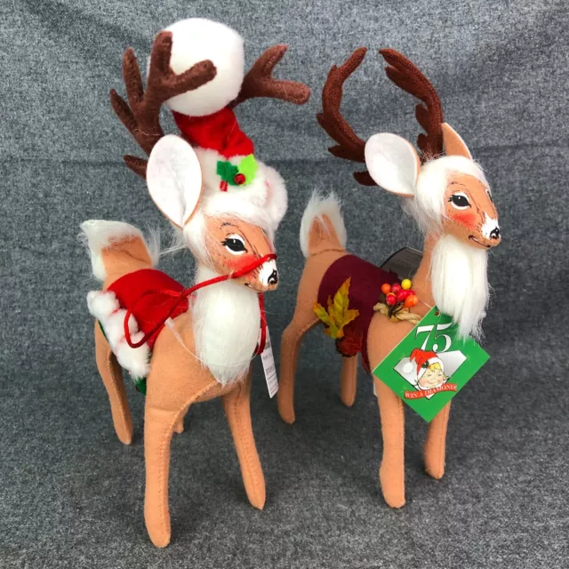 2008 8" Peppermint Twist Reindeer & Autumn Buck NWT