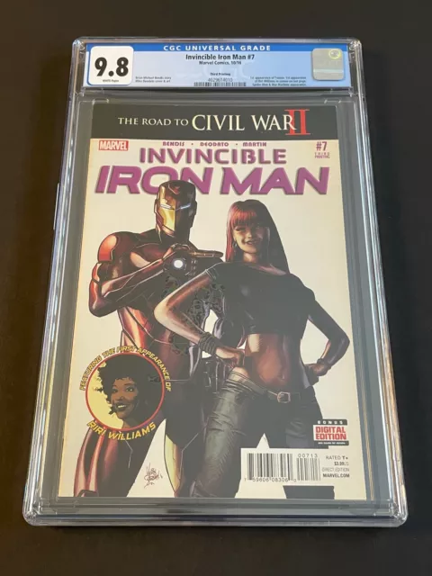 INVINCIBLE IRON MAN #7 (Marvel 2016) CGC 9.8, 3rd print, 1st cameo Riri Williams