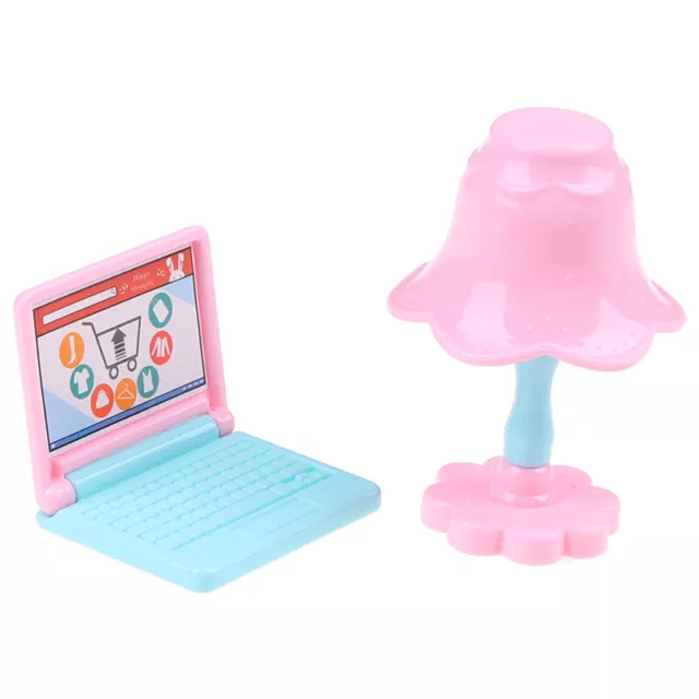 Creative gift Dollhouse Miniature Modern laptop Computer and lamp Furnitu TQ