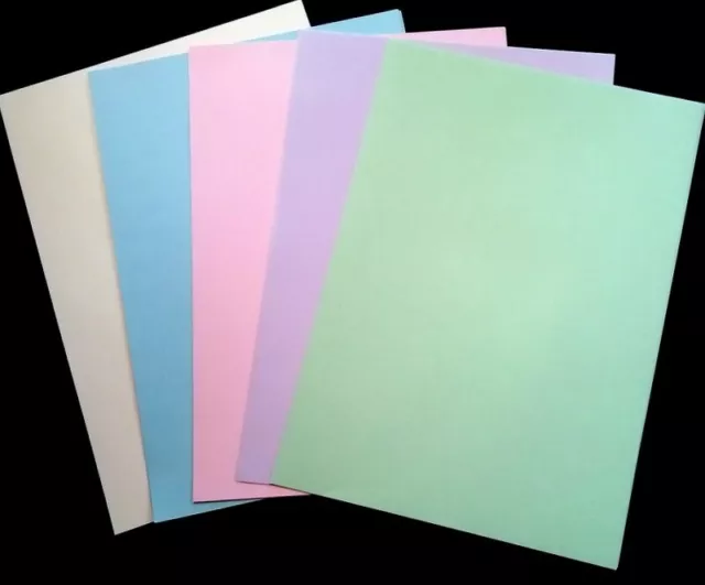 A4 PASTEL PAPER x 15 -  5  COLOURS - Cardmaking/Scrapbooking/Papercrafts