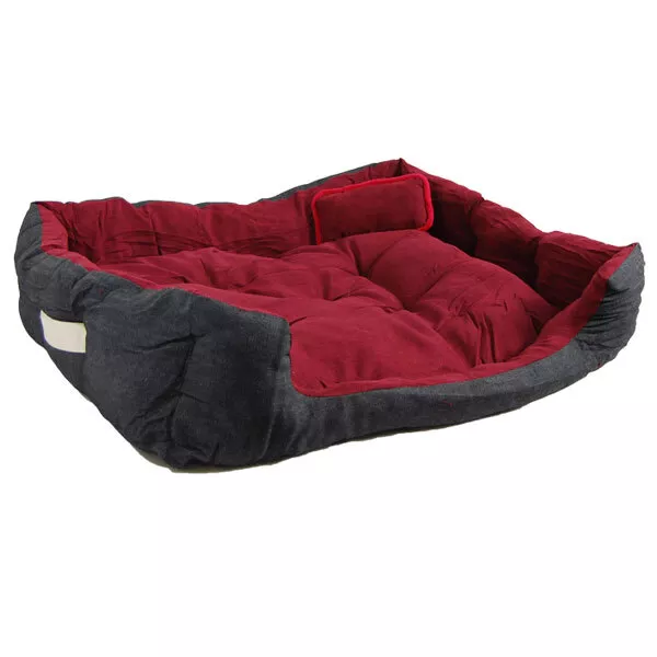 Tierbett mit Innenkissen + Schmusekissen + Pipi-Schutz-Unterlage  Burgunder