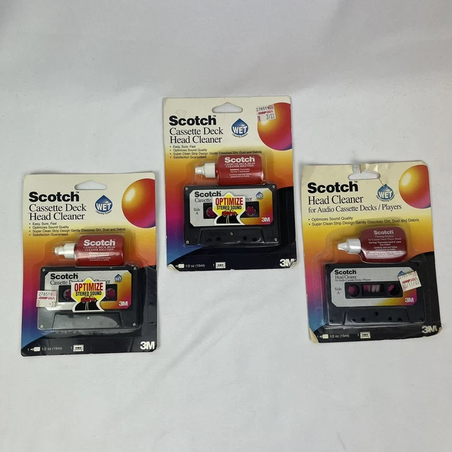 NOS SCOTCH 3M Head Cleaner Audio Cassette Decks Players Wet Cleaning