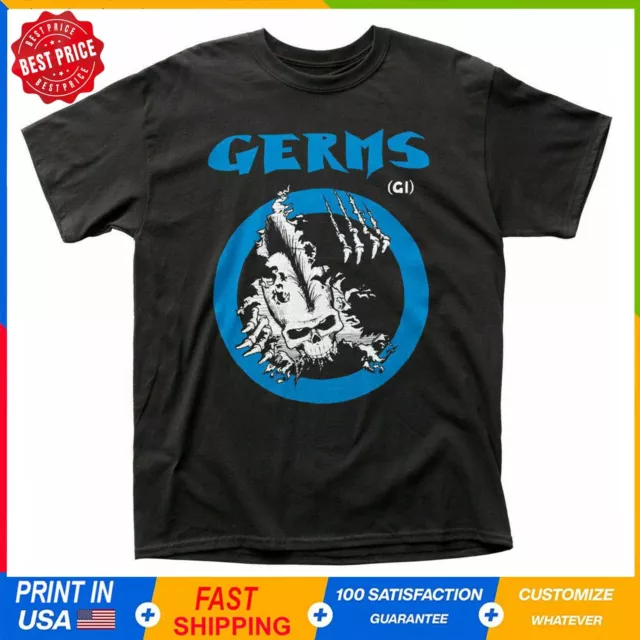 Germs GI Skull T Shirt Mens Licensed Rock N Roll Music Band Tee New Black