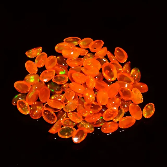 Opale éthiopienne orange ovale cabochon pierres précieuses en vrac Lot 15,6...