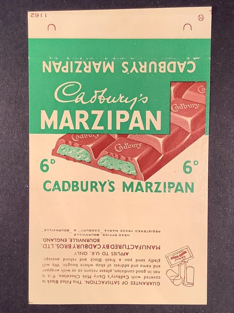 CADBURY’S “ MARZIPAN “ 1950’s-1960’s Chocolate Bar Wrappers ( 7 ) £146. ...