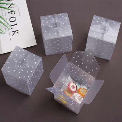 10 piezas caja de embalaje de dulces de PVC transparente cuadrada caja de pasteles punto hágalo usted mismo PlastH1