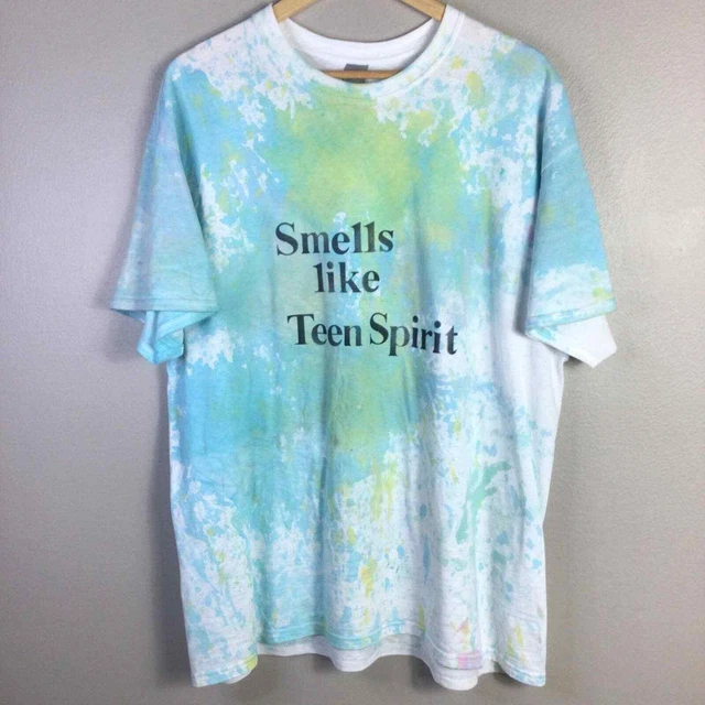 Custom Upcycled Nirvana Song T Shirt Smells Like Teen Spirit Tie Dye beach XL