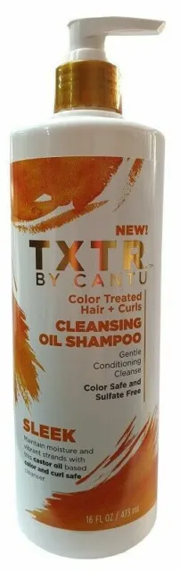 Cantu TXTR Color Treated Hair + Curls Sleek Cleansing Oil Shampoo 473ml