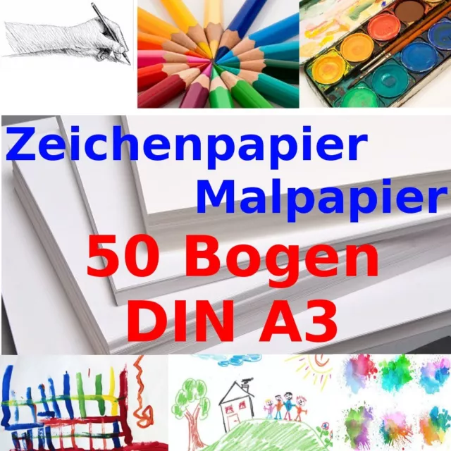 DIN A3 Zeichenpapier Malkarton stabiler Zeichenkarton Malpapier Skizzenpapier