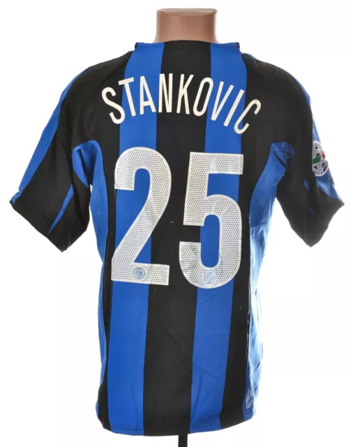 Inter Milan Italy 2004/2005 Home Football Shirt Jersey Nike M #25 Stankovic