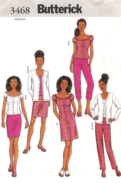 Patron De Couture Butterick Vintage 4230 – Années 80 – Jupe, Pantalon, Veste, Chemise – Taille 42
