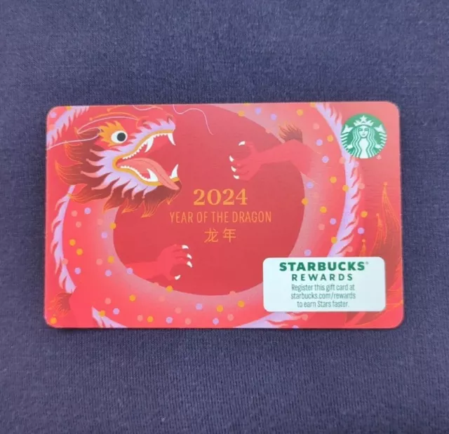 STARBUCKS GIFT CARD 2024 Year Of The Dragon New Free Ship! USA 4.