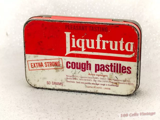 Liqufruta-Throat Sweets-Vintage Chemist/Pharmacy Tin-9.5cm