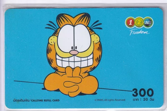 Bd Comics Telecarte / Phonecard .. Thailande 300Bht Chat Cat Garfield 2007 +N°