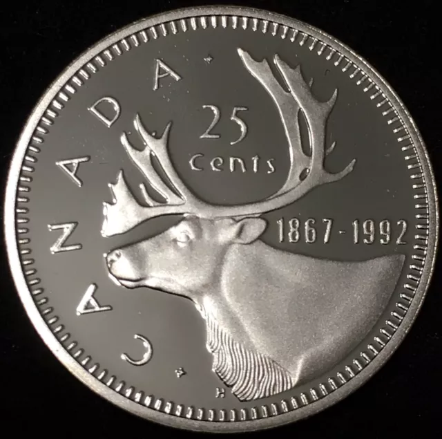 Proof Quarter - 1992 Canada 25 Cent Quarter Coin, UNC / Frosted