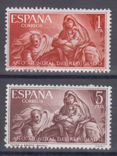 España (1961) Nuevos Sin Fijasellos Mnh Spain - Edifil 1326/27 Año Del Regugiado