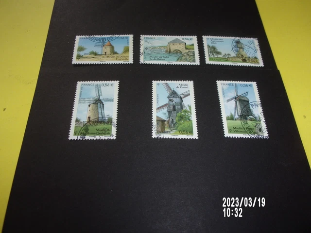 Serie  2010  N° 4485 - 4490 Moulins oblitéré 6 cachets ronds