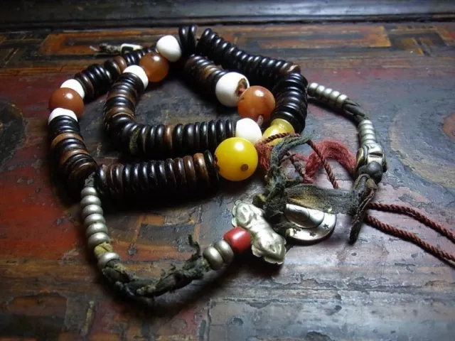 Tibetan old palm beads mala 101 beads Vintage Buddhist tools in Tibet