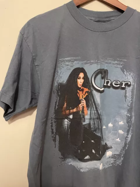 Vintage 1999 Cher Do You Believe Tour Giant  Promo T Shirt Adult Large Blue Mens