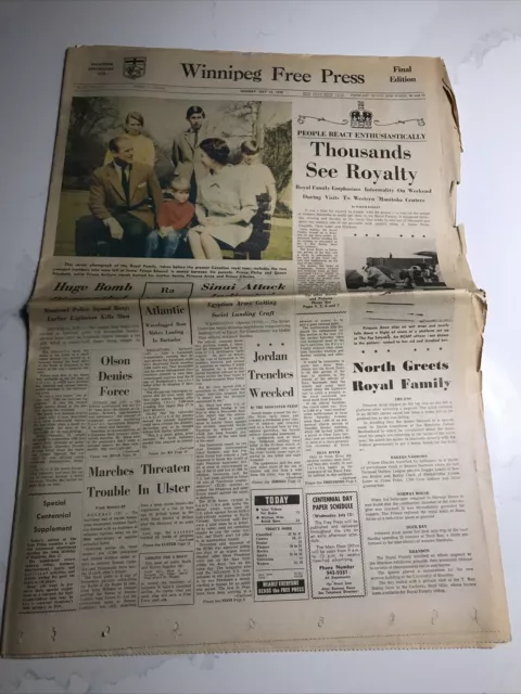 Winnipeg Free Press July 13 1970 Royal Family Queen Elizabeth II Prince Philip