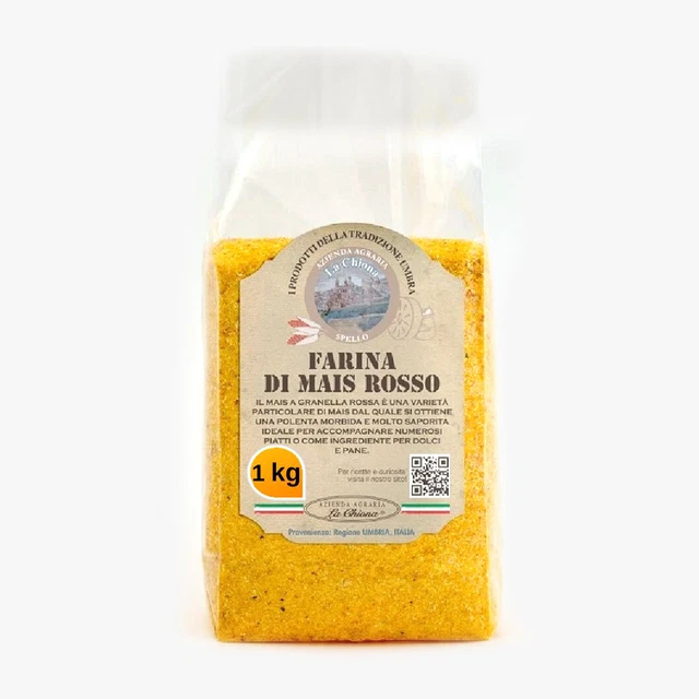 FARINA DI MAIS ROSSO - PREGIATA VARIETA' DI FARINA MACINATA A PIETRA - 1 kg.