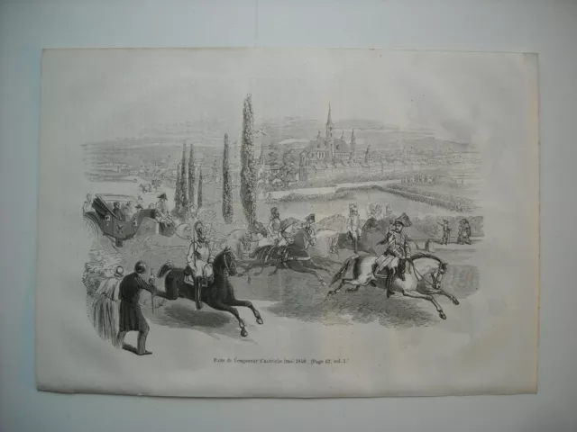 GRAVURE 1864. FUITE DE L’EMPEREUR D’Autriche, MAI 1848.