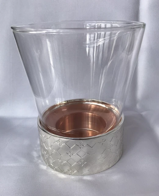 Hermoso soporte votivo Arris enchapado en plata y cobre de Wedgwood