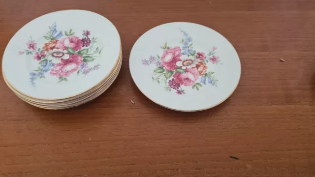 6 x Crown bone china Staffordshire plates