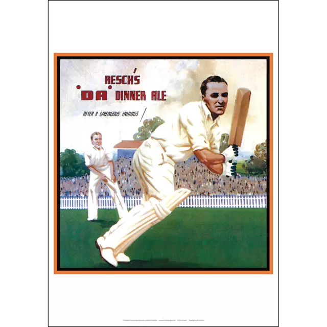 Reschs DA Dinner Ale Cricket Art Print – Classic Pub Art 1930s – 3 sizes Poster