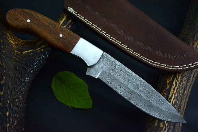 8.7"OAL Custom Hand Forged Damascus Steel Hunting Knife Handmade (Q77) 2