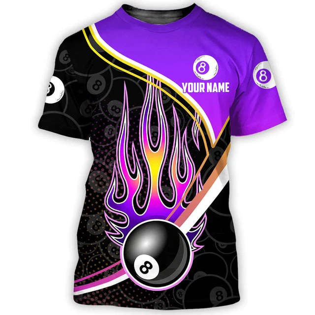 Custom Name Billiard Shirt, Billiard Fire Colorful Hoodies, Billiard Team Unifor