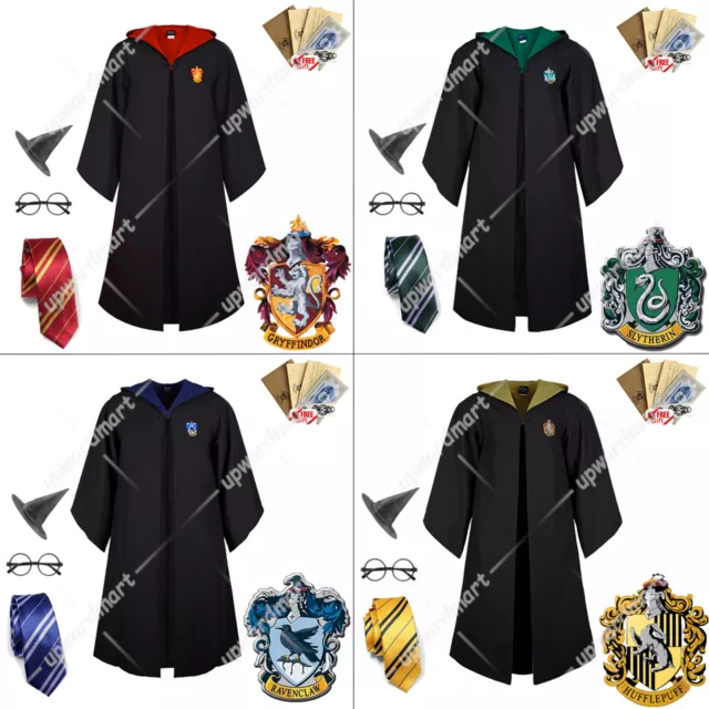 Harry Potter Children Adult Robe Cloak Gryffindor Slytherin Cosplay Costume