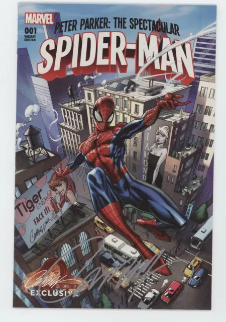 Spectacular Spider-Man 1 Marvel 2017 NM J Scott Campbell Signed Variant
