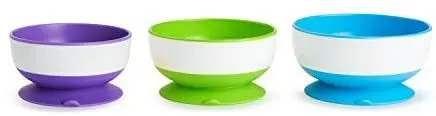 Munchkin Stay Put Suction Bowls with Strong Suction, Pack of 3