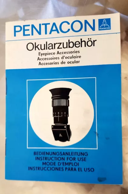 Orig. Praktica Pentacon eyepiece accessories - operating instructions text: German