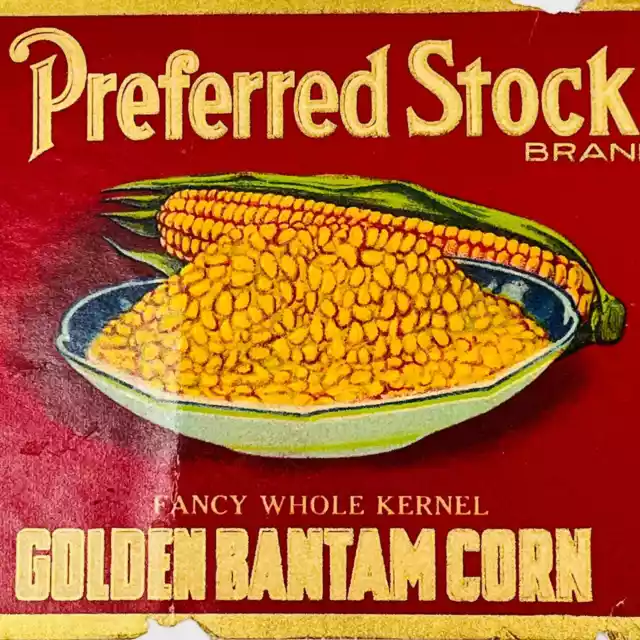 Preferred Stock Brand Golden Bantam Corn Label Portland OR EA4