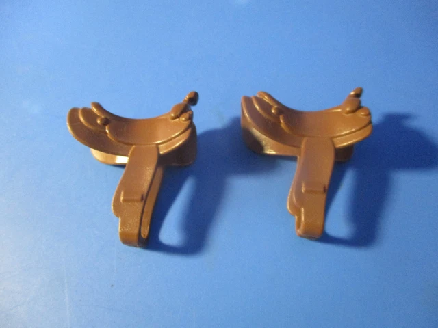 Cheval PLAYMOBIL Vintage Western - Première Génération - Selle Marron - Occasion Bon État